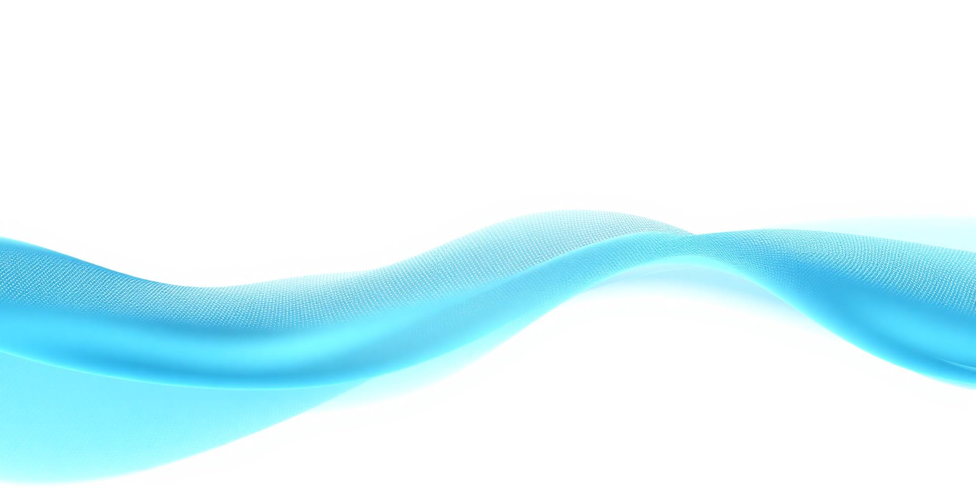 Abstract blue and turquoise waveform representing conversation intelligence